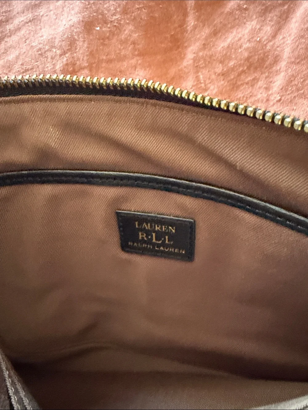 Ralph Lauren Black Leather Zip Pouch